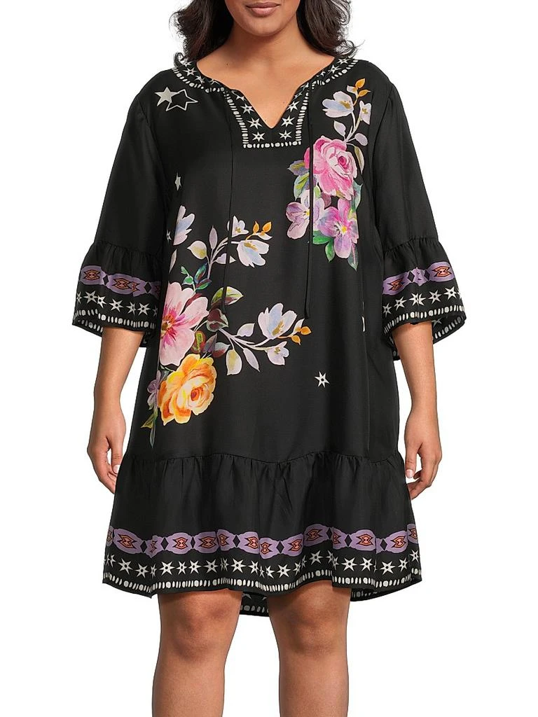 Johnny Was Plus Hailee Floral Peasant Dress 3