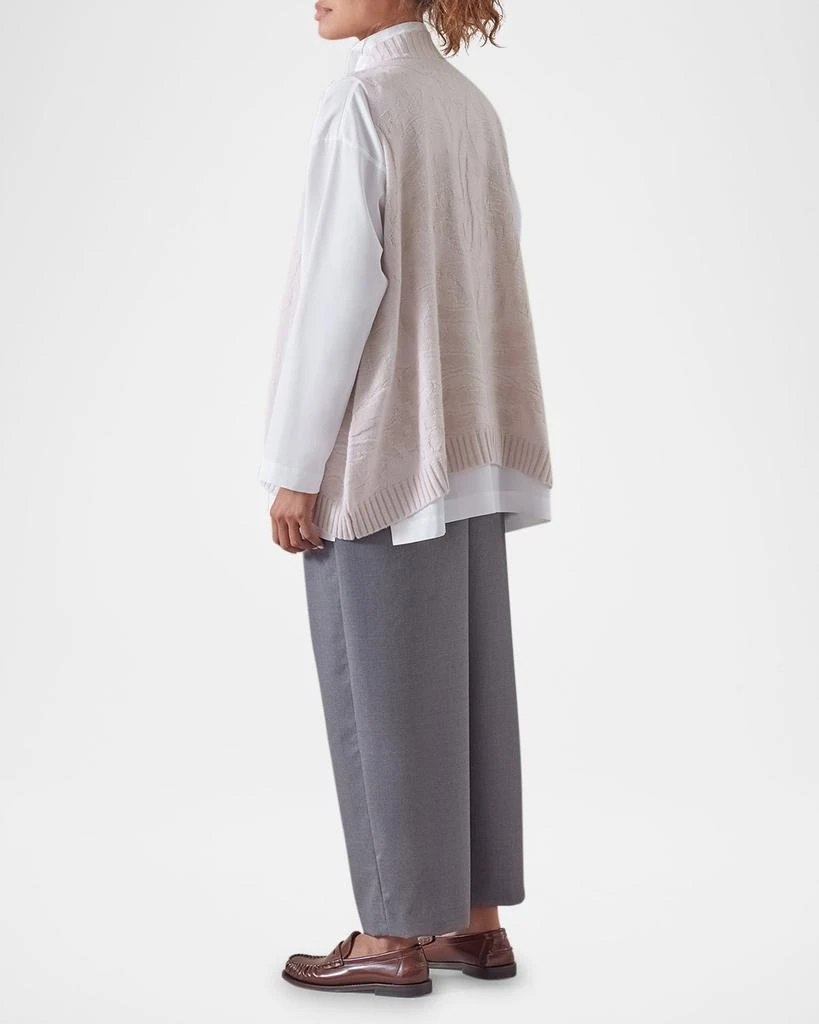 Eskandar A-Line Sleeveless V-Neck Cashmere Sweater 3