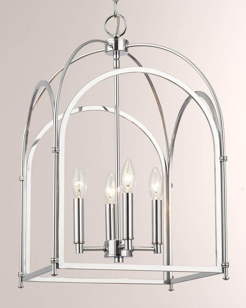 Crystorama Industrial 14" Arched Chrome Chandelier