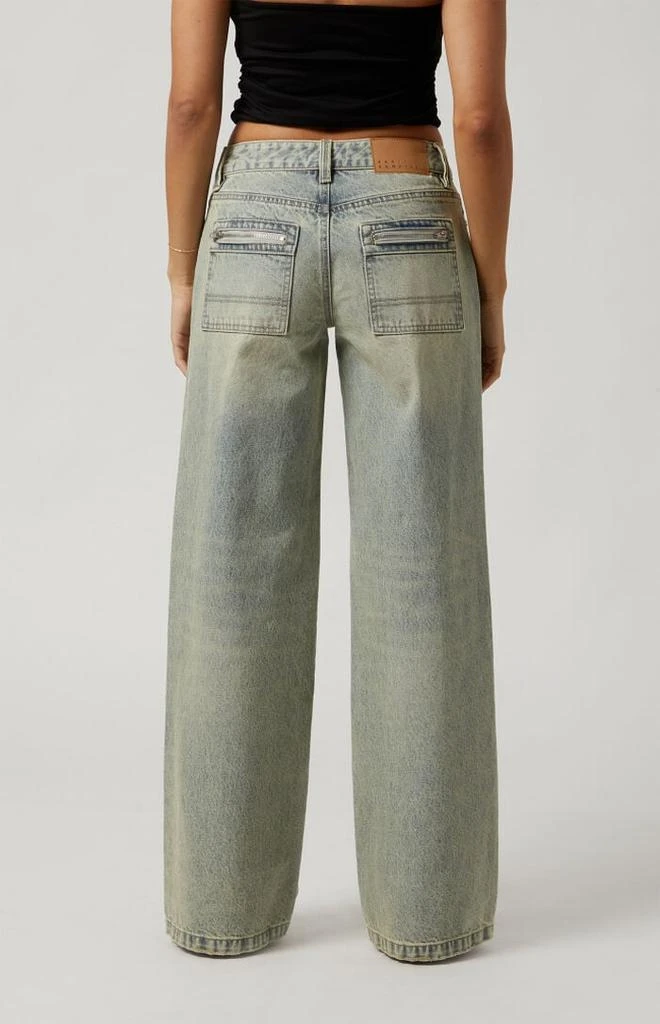 PacSun Casey Low Rise Baggy Jeans Acid Wash Tinted 4