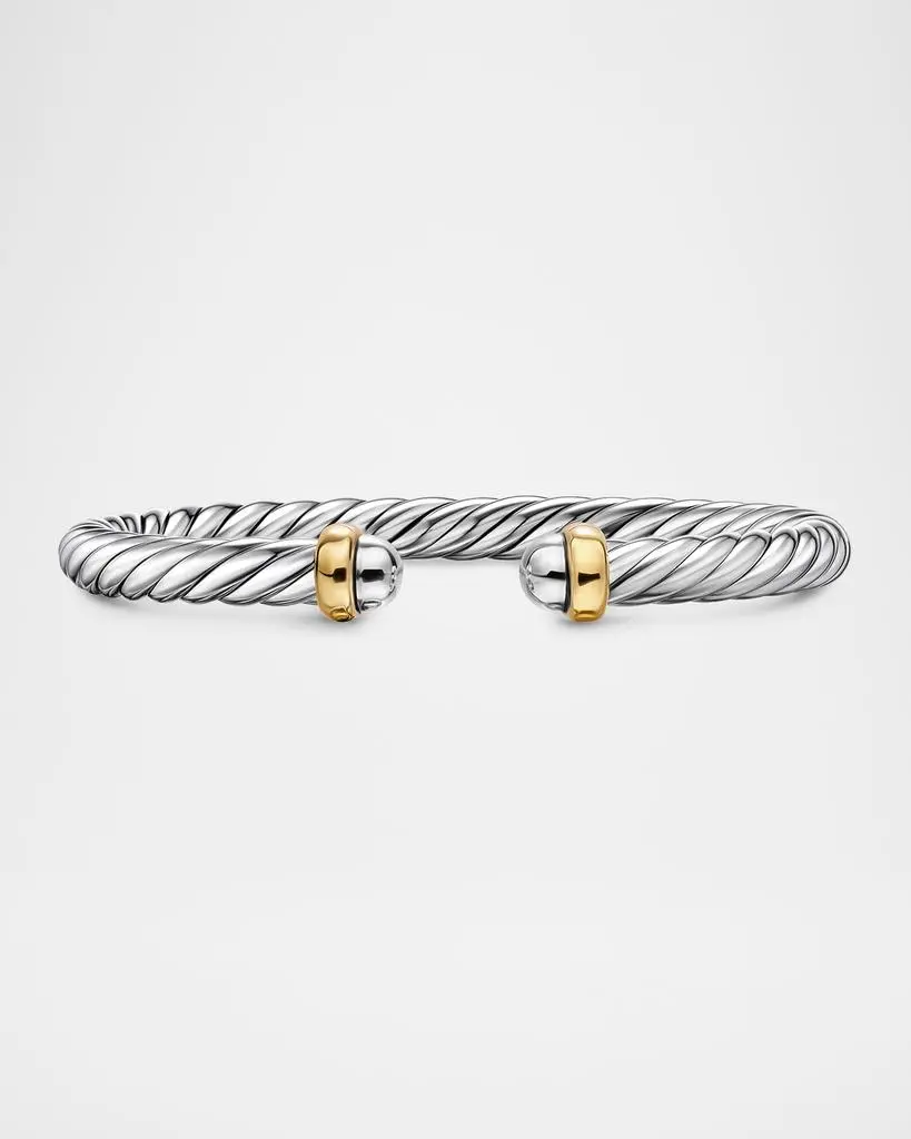David Yurman Cable Flex Bracelet with Gemstones in Silver and 14K Gold, 6mm