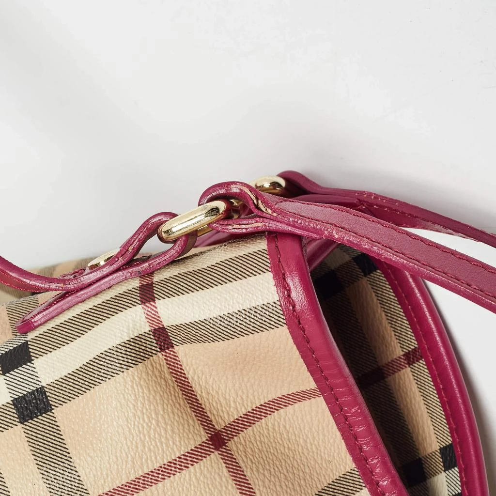 Burberry Burberry Pink/Beige Haymarket Check Coated Canvas and Leather Small Canterbury Tote 9