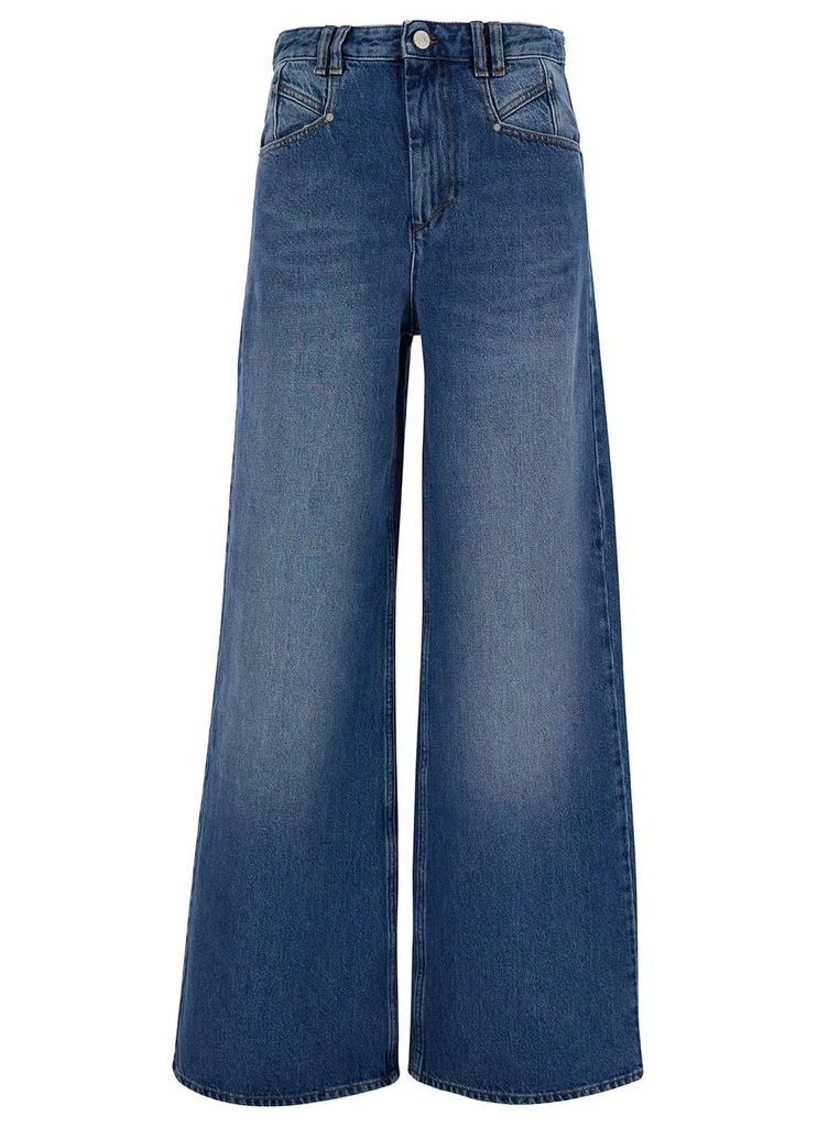 Isabel Marant lemony Light Blue Flared Jeans With Logo Patch In