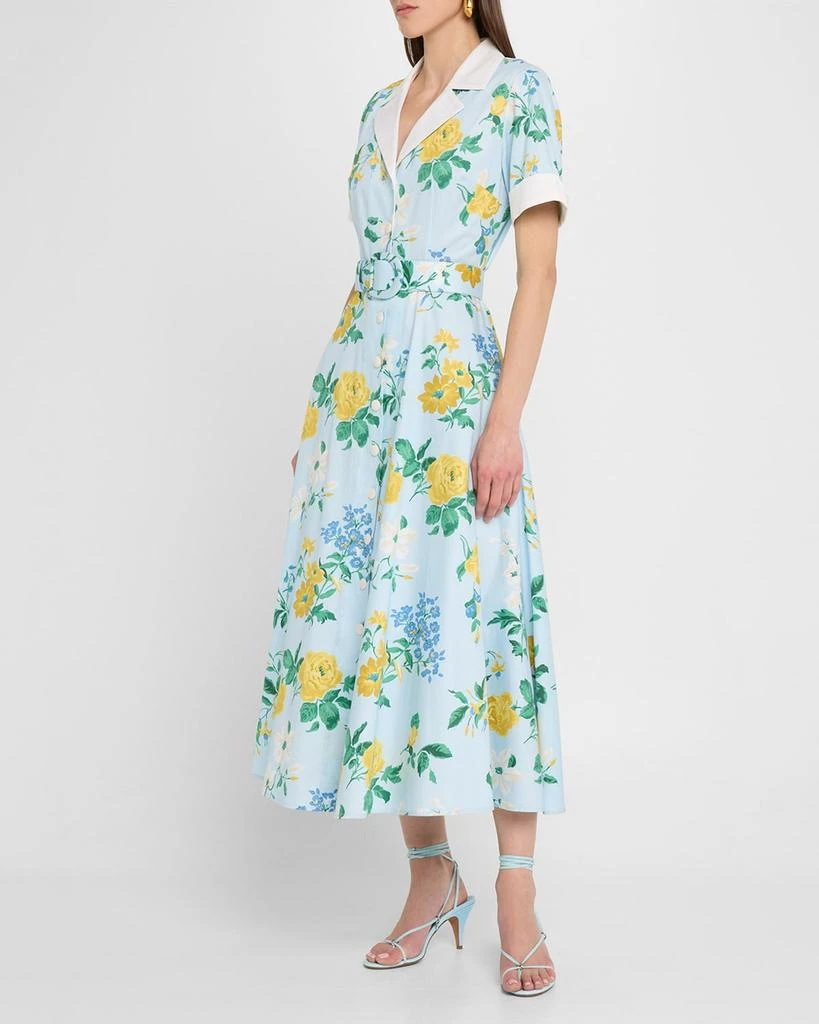 Evi Grintela Clara Belted Floral-Print Midi Shirtdress 4