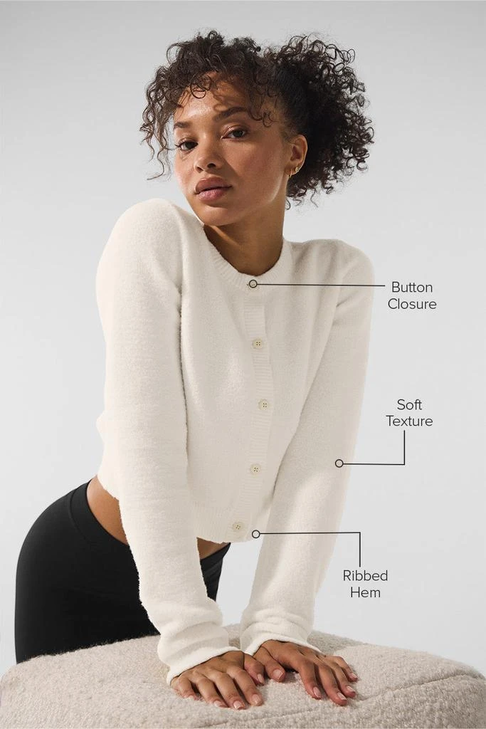 Alo Snuggle Up Sweater Cropped Cardigan - Ivory 2