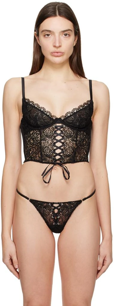 Fleur du Mal Black Lace-Up Corset 1