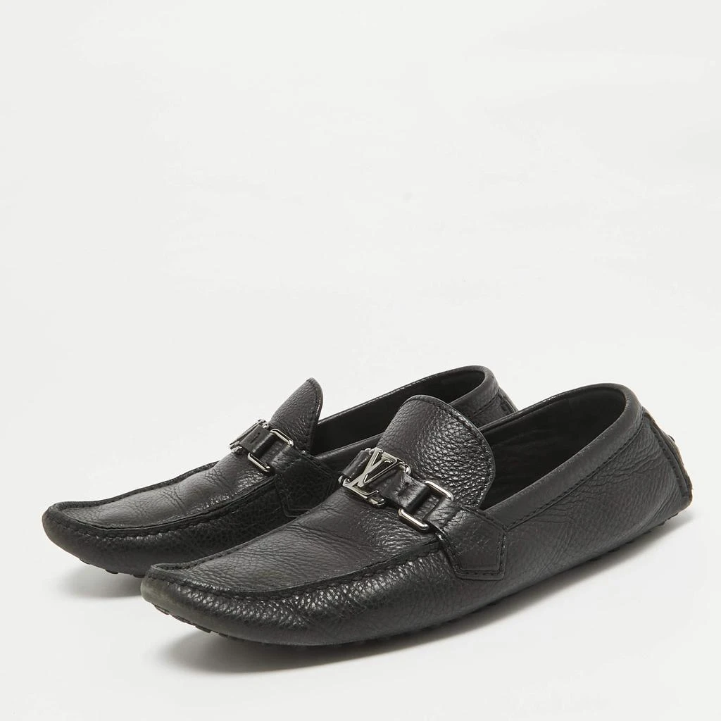 Louis Vuitton Louis Vuitton Black Leather Hockenheim Slip on Loafers Size 40 2