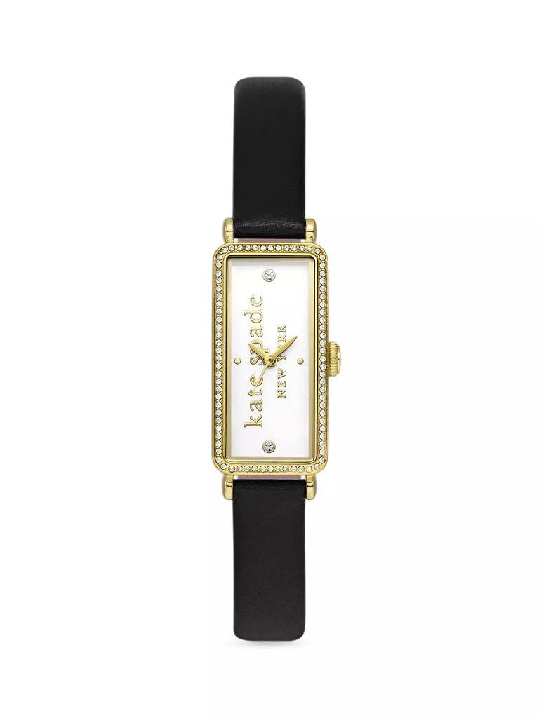 Kate Spade Goldtone Stainless Steel, Cubic Zirconia & Leather Strap Watch/16MM x 32MM 1