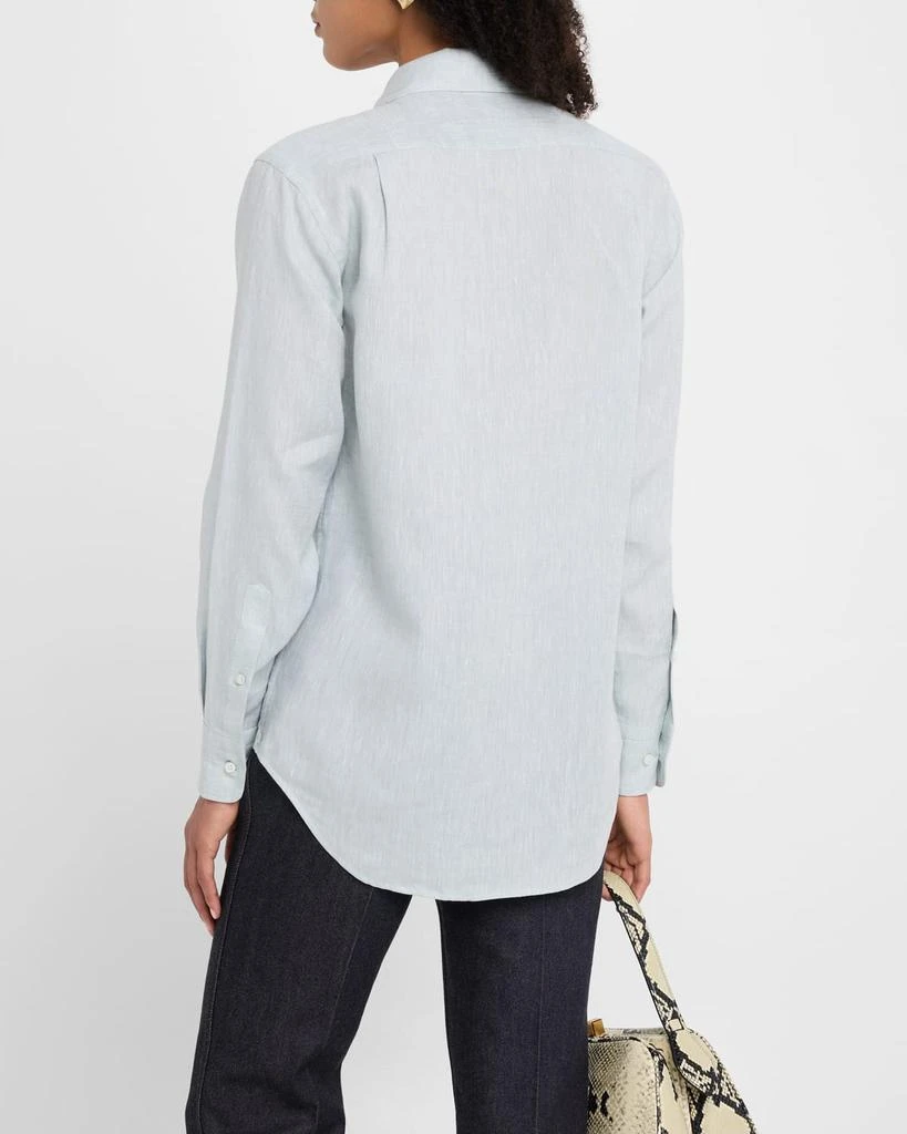Loro Piana Andre Button Down Linen Solaire Shirt 3
