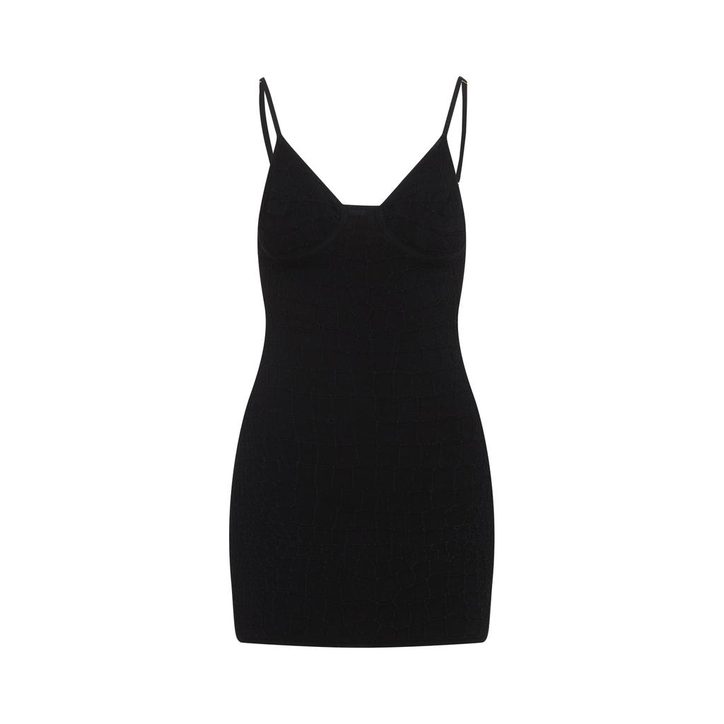 オールインワン・サロペット Jacquemus Crocodile-Embossed Short Scale Dress Jacquemus Crocodile-Embossed Short Scale Dress - Dresses