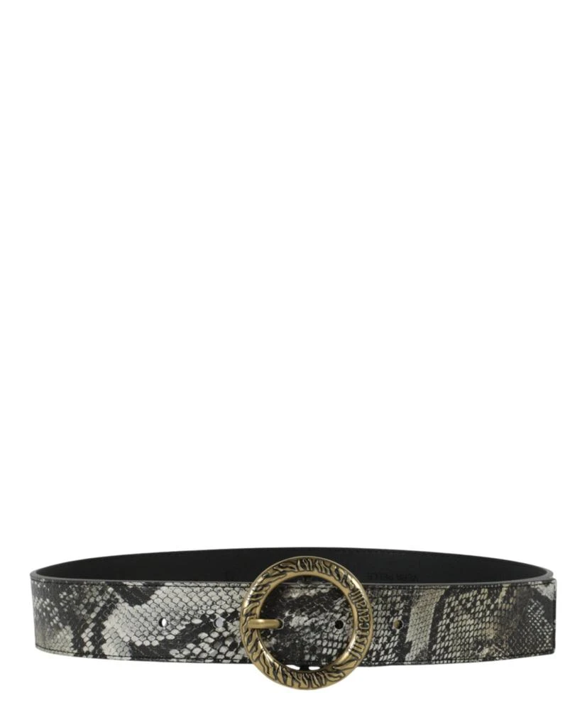 Just Cavalli Round Buckle Snake Print Belt 1