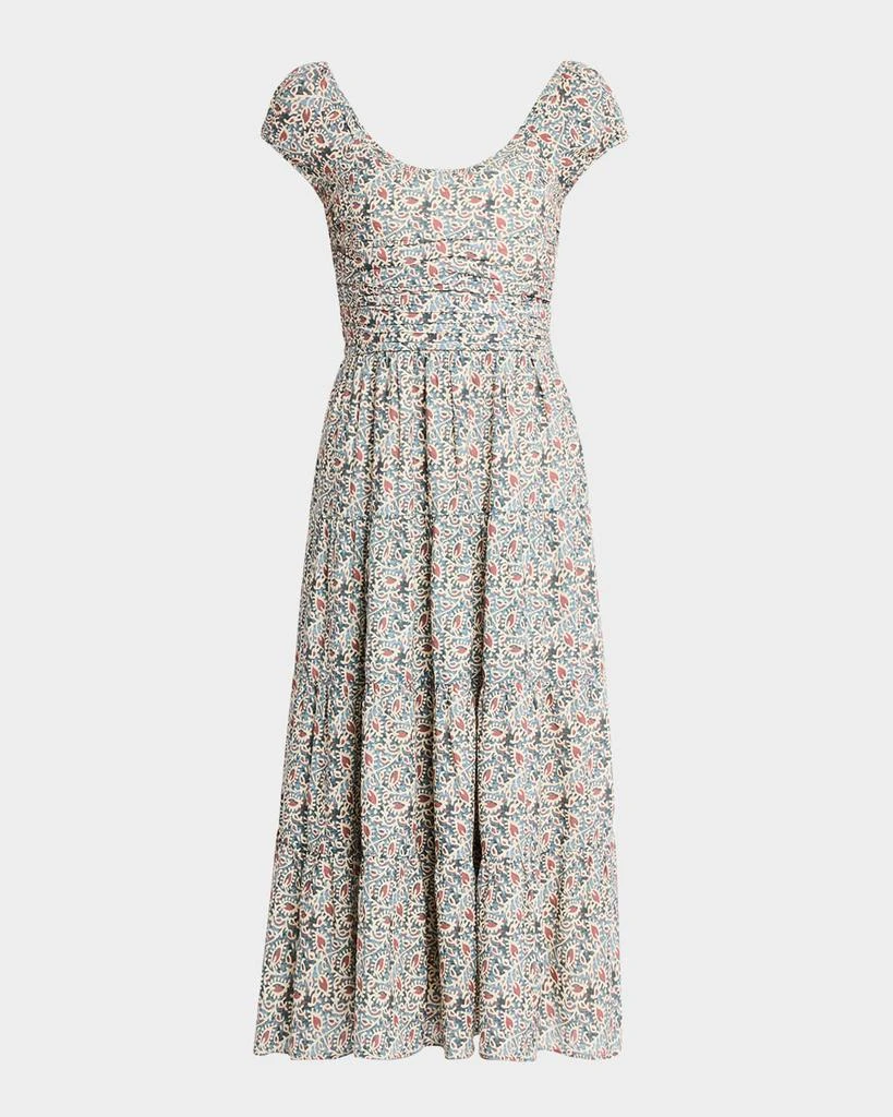 Paige Marchella Printed Short-Sleeve Midi Dress 1