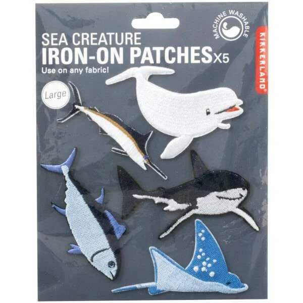 Kikkerland Iron On Patch Sea Creature Set 3