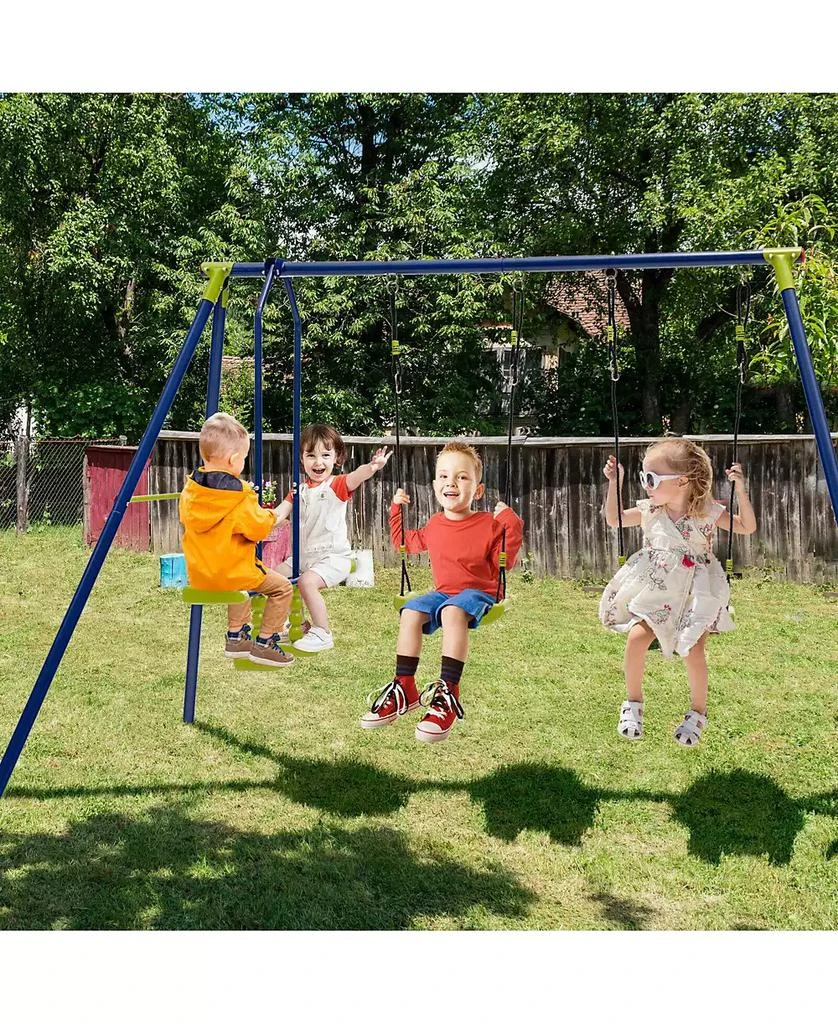 Mecale 440 Pounds Kids Swing Set with Two Swings and One Glider 8