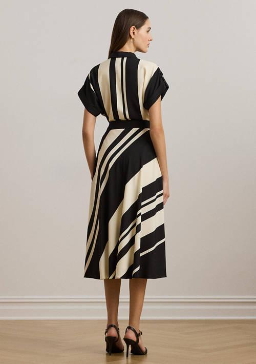 Ralph Lauren Ralph Lauren Petite Striped Belted Crepe Dress