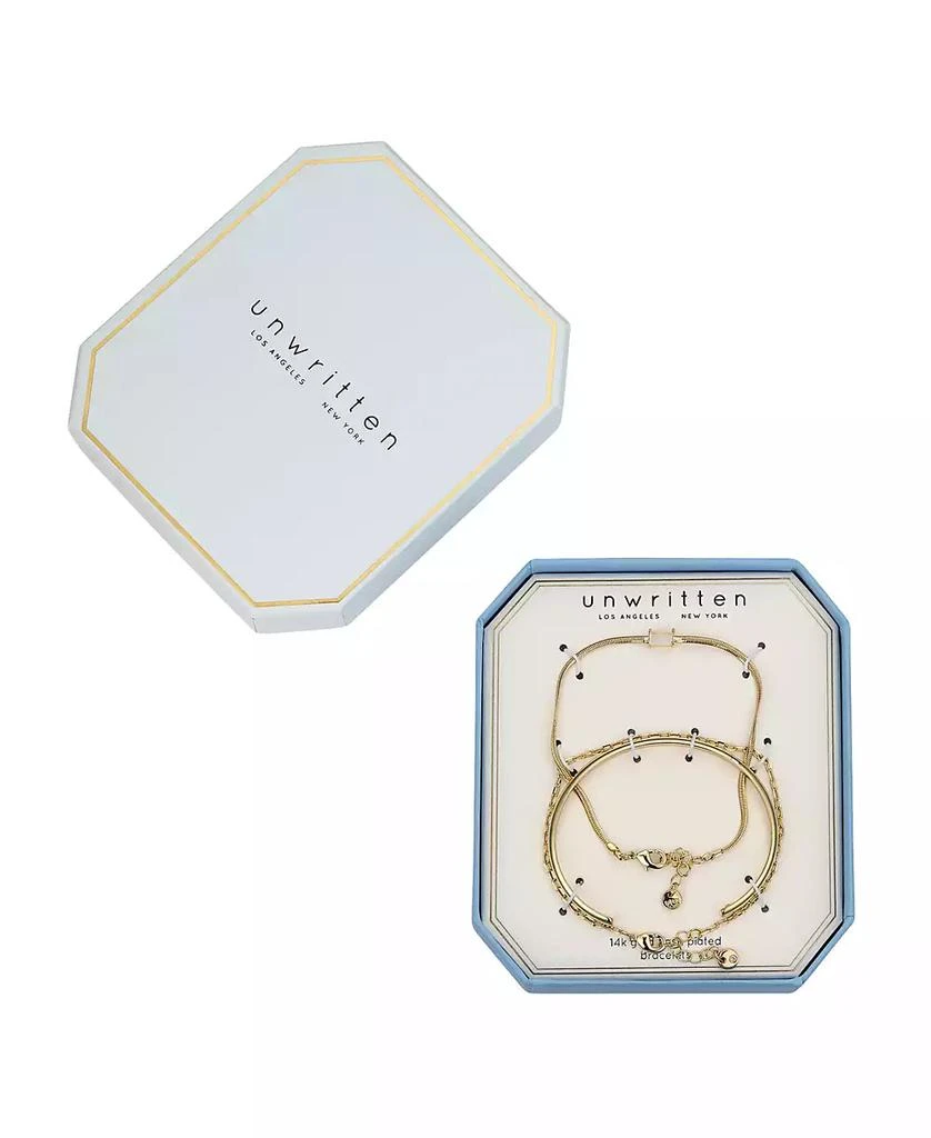 Unwritten White Crystal Stone 3-Piece Bracelet Set 2