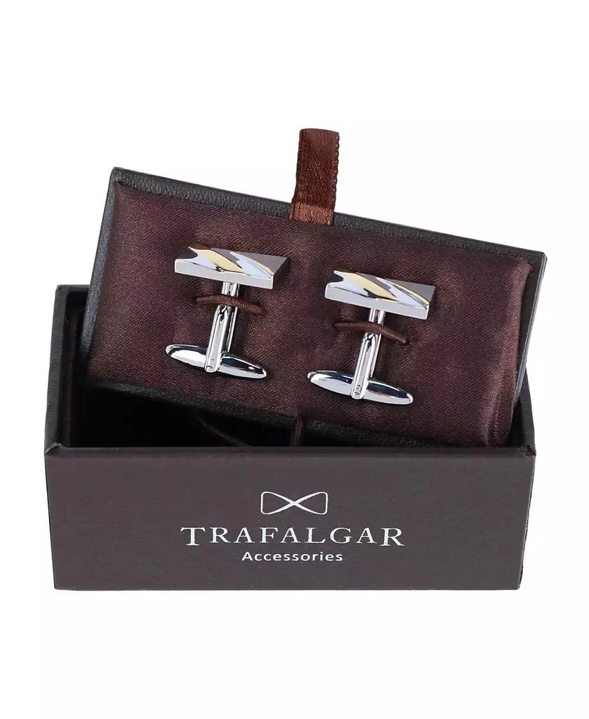 TRAFALGAR Rhodium and Gold Detailed Cufflinks 2