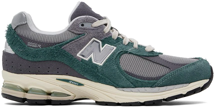 New Balance Gray & Green 2002R Sneakers 1