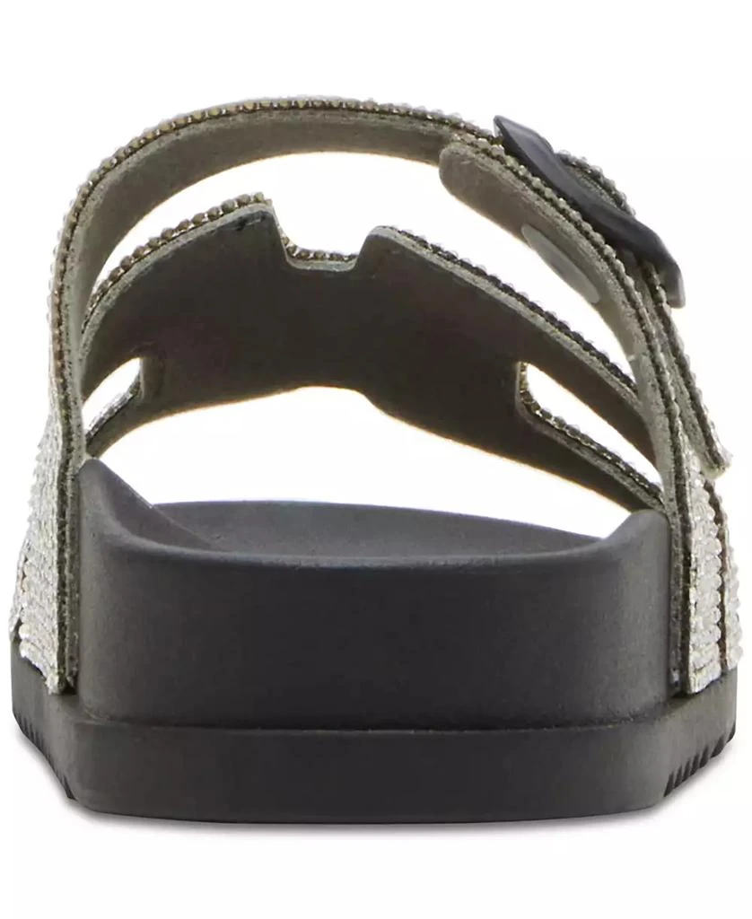 Madden Girl Women's Darling Rhinestone Embellished Footbed Slide Sandals 3
