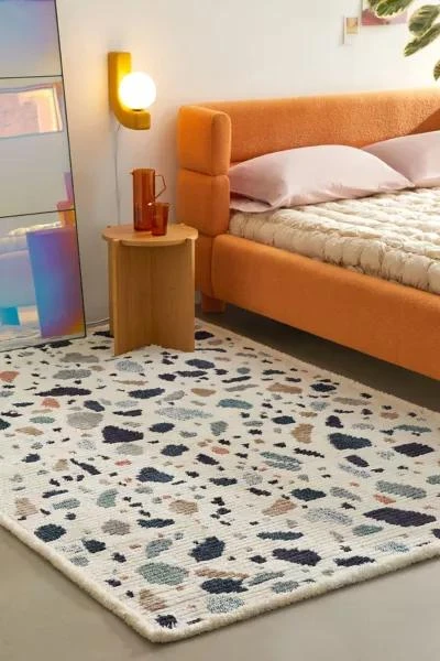 Urban Outfitters Terrazzo Fringe Shag Rug 1