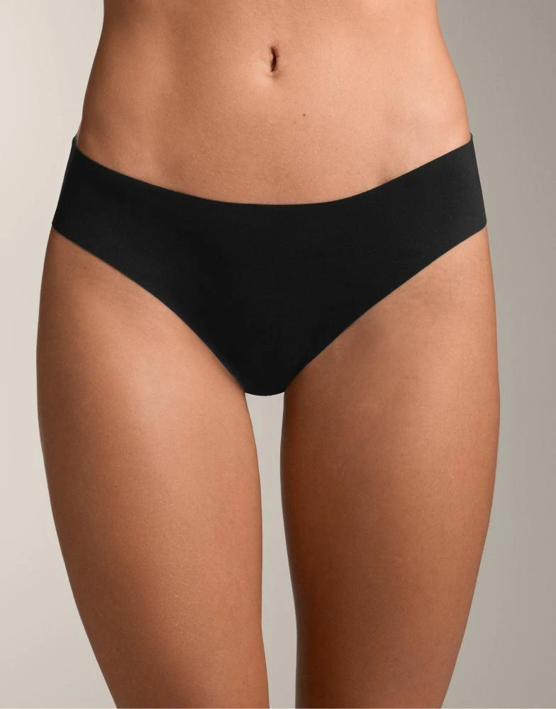 OYSHO OYSHO 3 invisible polyamide blend cheeky brazilian briefs in dark black