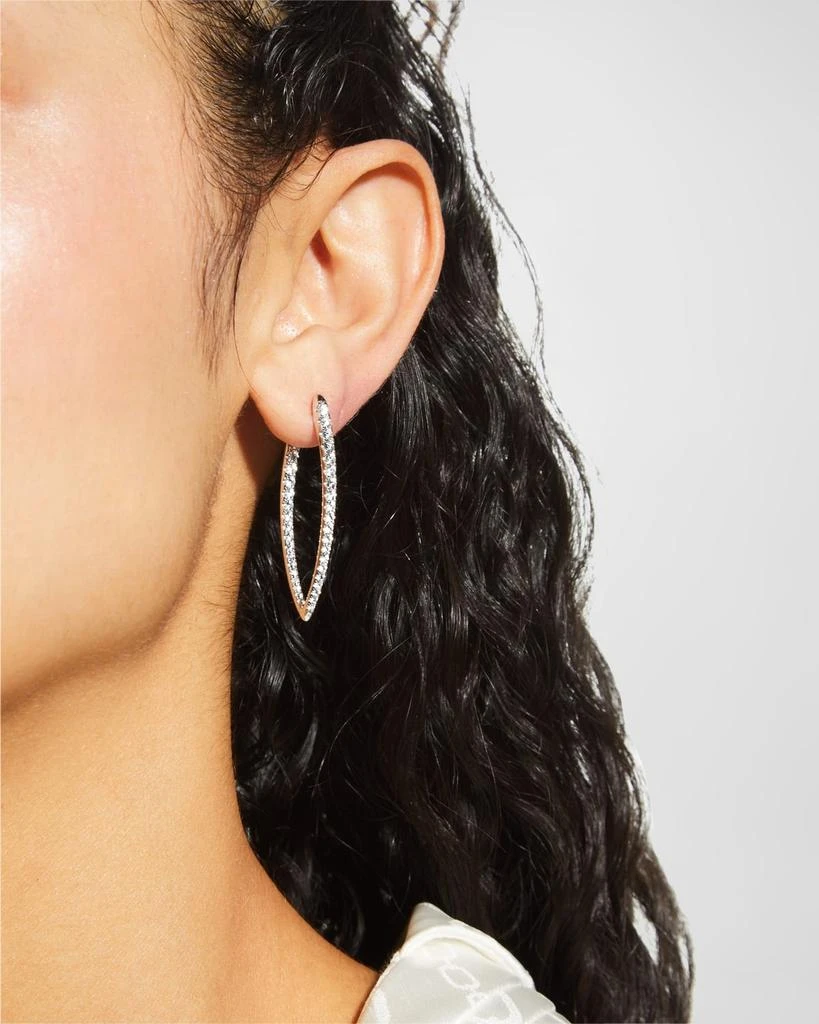 Memoire 18k White Gold Diamond Imperial Hoop Earrings, 1.66tcw 2