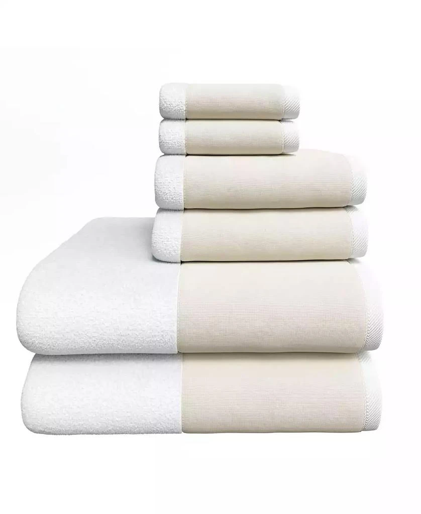 Linery 
Co Cotton and Linen-Texture Border 6 Piece Towel Set