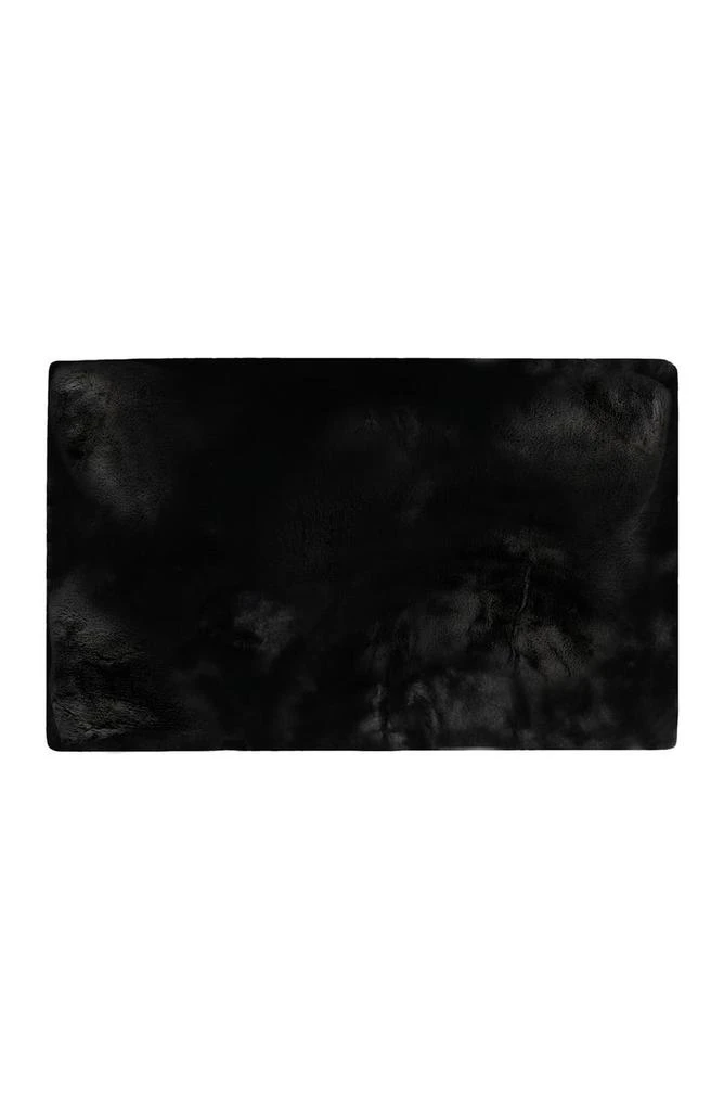 LUXE Faux Fur Rectangular Throw 3' X 5' - Black 2