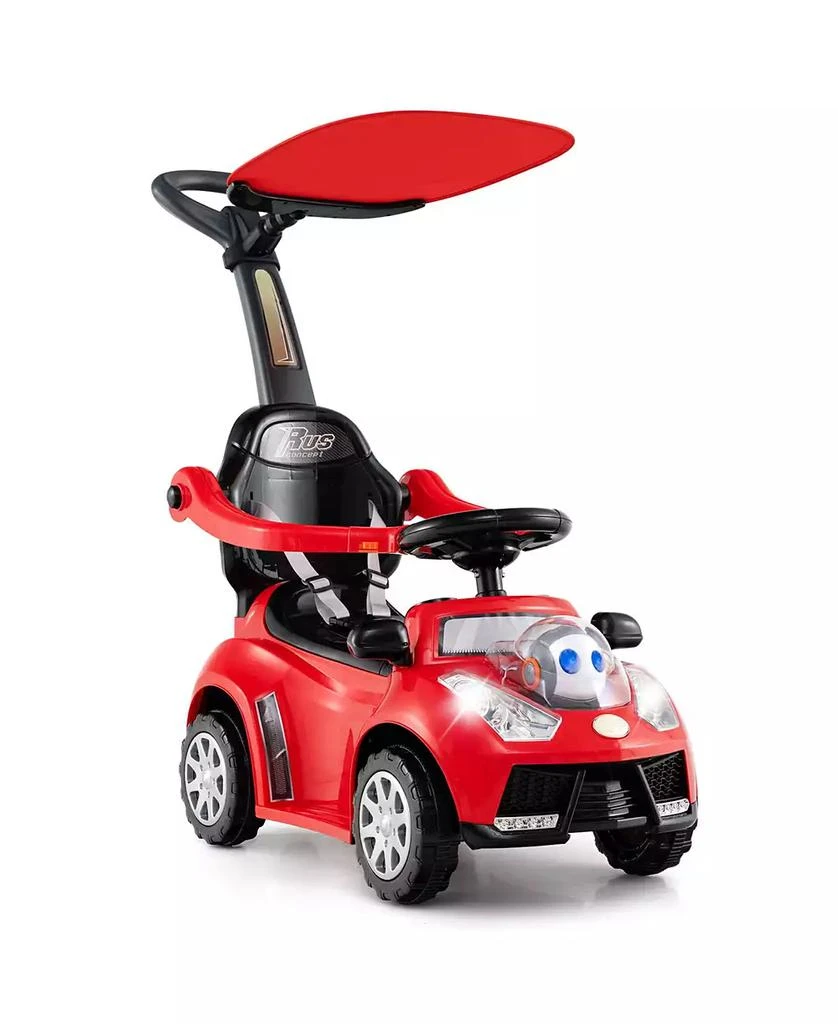 SUGIFT 3-in-1 Push Car for Toddler Sliding Car with Seat Belt and Canopy 1