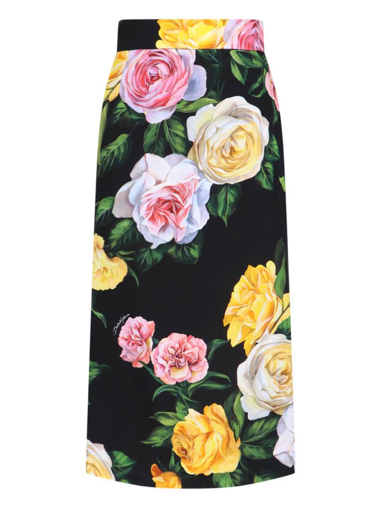 Dolce & Gabbana Dolce & Gabbana Floral Printed Midi Skirt