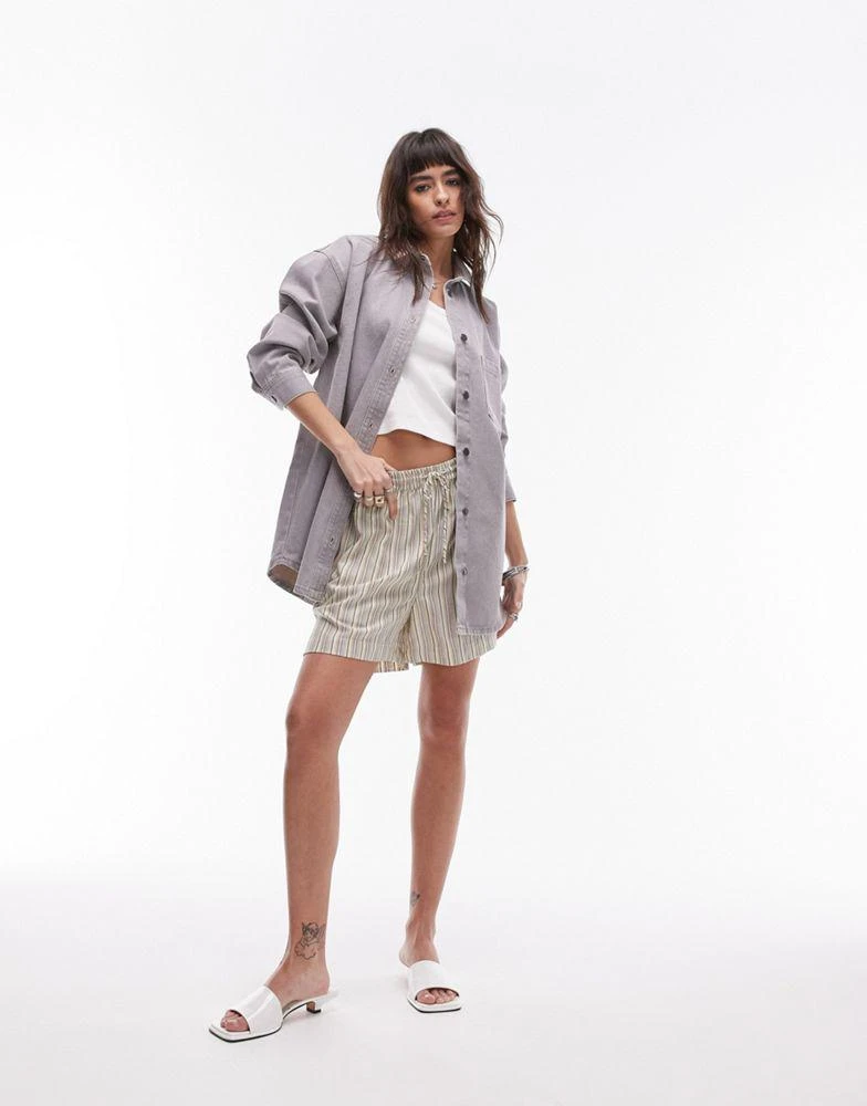 Topshop Topshop denim shacket in sandstorm grey 3