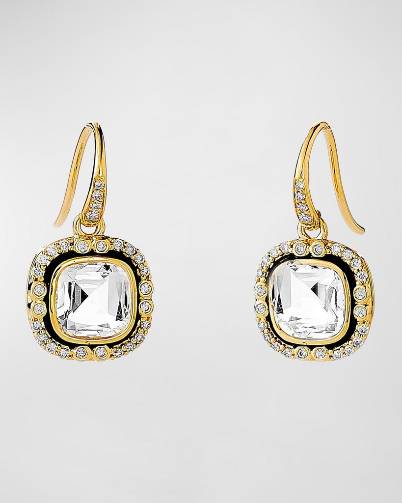 Syna Mogul Rock Crystal Enamel Earrings
