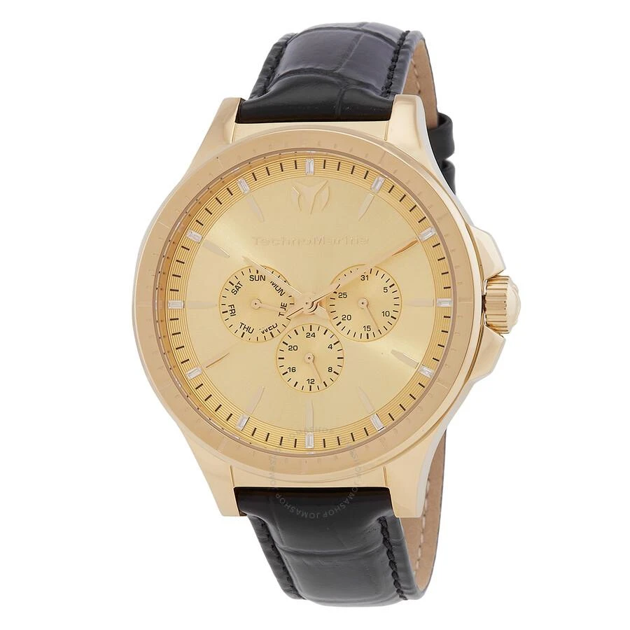 TechnoMarine MoonSun Date-Day Quartz Gold Dial Men's Watch TM-822031 1