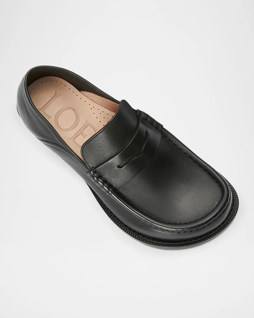 Loewe Campo Leather Kitten Penny Loafers 4