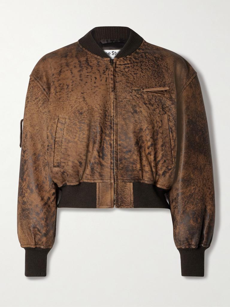 【Marant Etoile】 Crisley fauxレザーボンバージャケット Crisley faux leather bomber jacket in black - Marant Etoile