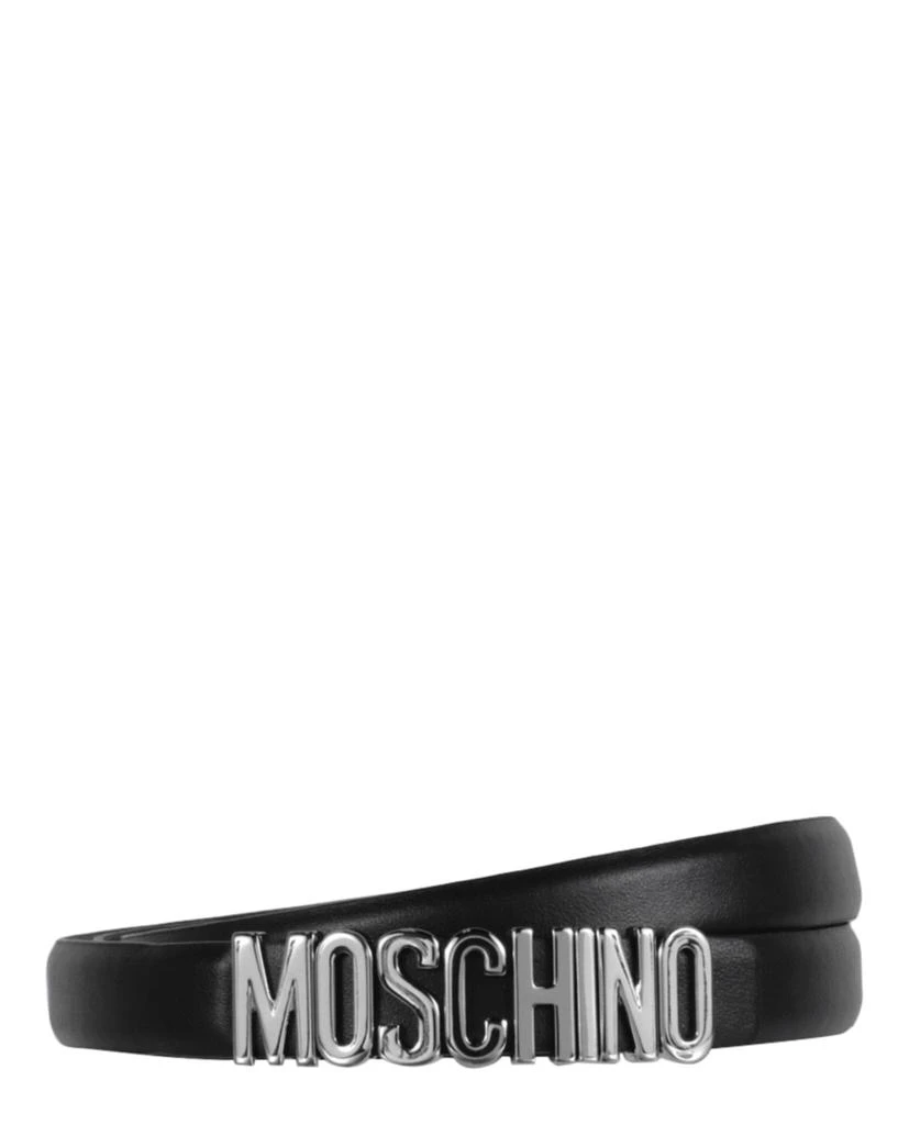 Moschino Thin Leather Logo Belt 3