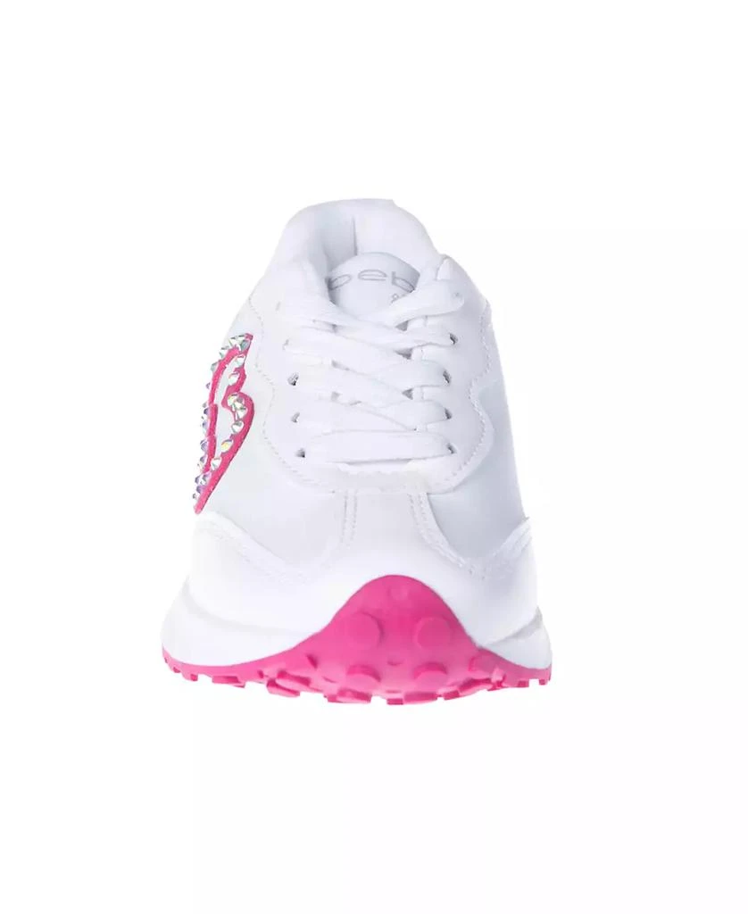 Bebe Little and Big Girls Embellished Heart Patch Jogger Sneaker 4