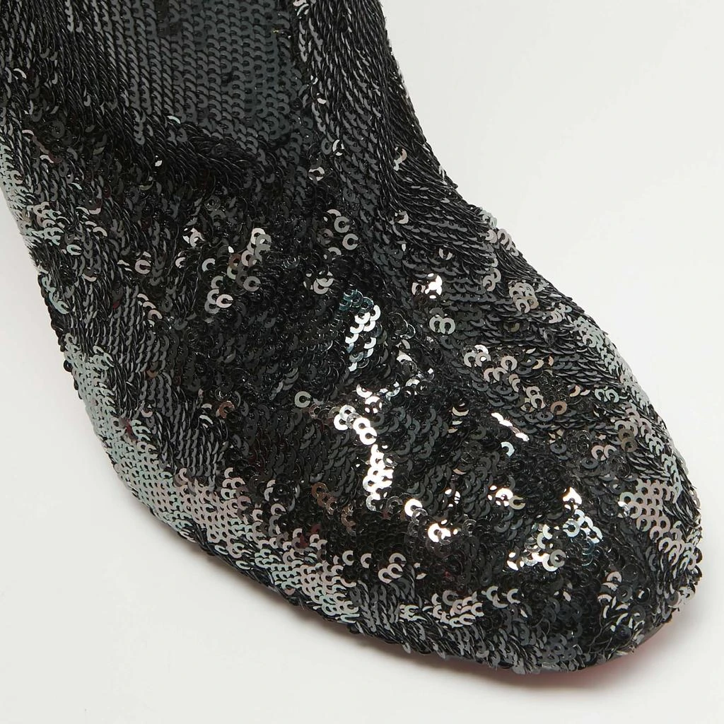 Christian Louboutin Christian Louboutin Black Sequins Louise 100 Thigh High Boots Size 37.5 7