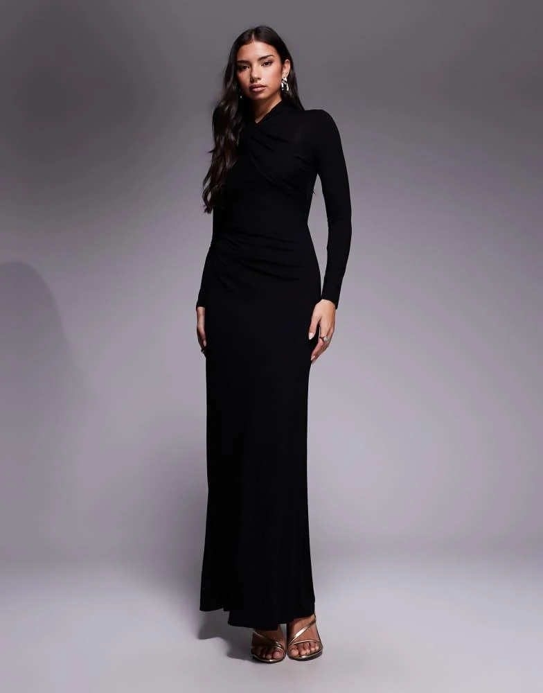knee length dresses for ladies LIONESS Elle Maxi Dress 70's Onyx– Selfie Leslie main image 0