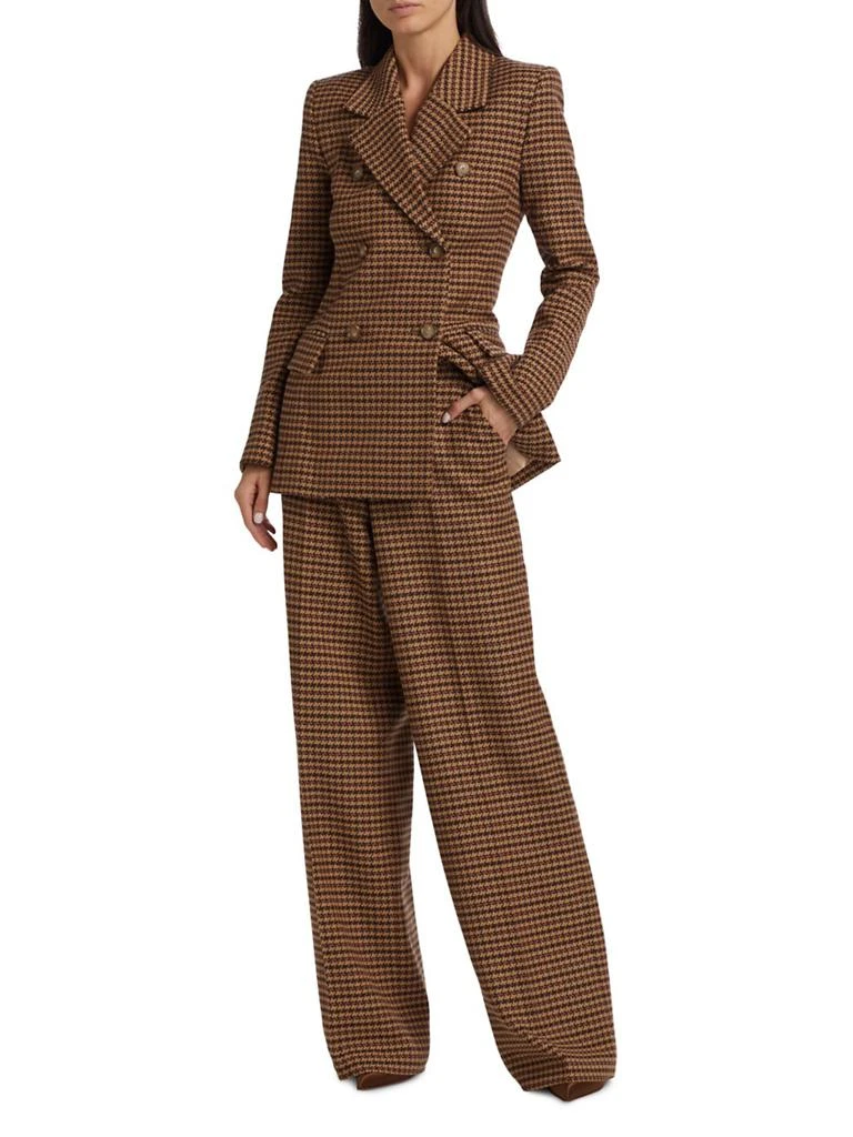 Sergio Hudson Houndstooth Wool-Blend Trousers 2