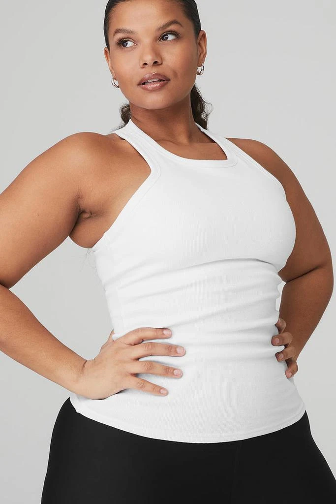 Alo Ribbed Aspire Full Length Tank - Athletic Heather Grey 8