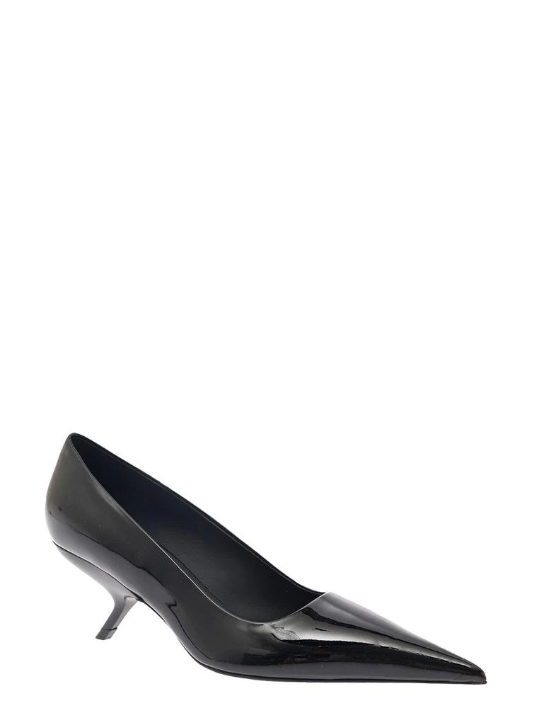 Salvatore Ferragamo eva Black Pointed Pumps With F Wedge Heel In Patent Leather Woman 1