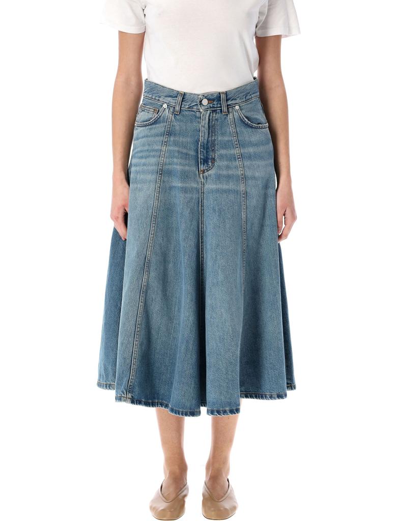 【Zimmermann】Illustration denim midi skirt Zimmermann Illustration Denim Midi Skirt – Vermillion
