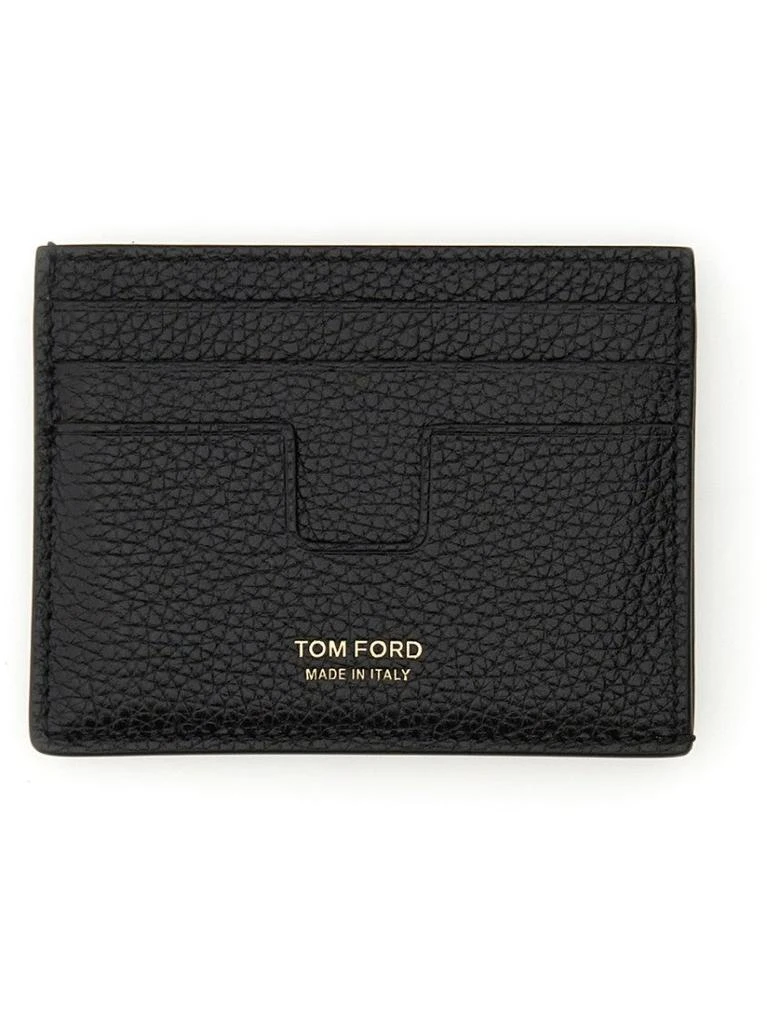 Tom Ford Textured Black Calf Leather Card Holder 1
