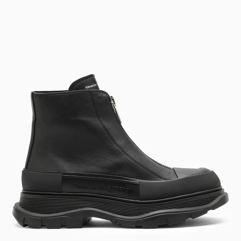 Alexander McQueen Black Zip Tread Slick boot 1