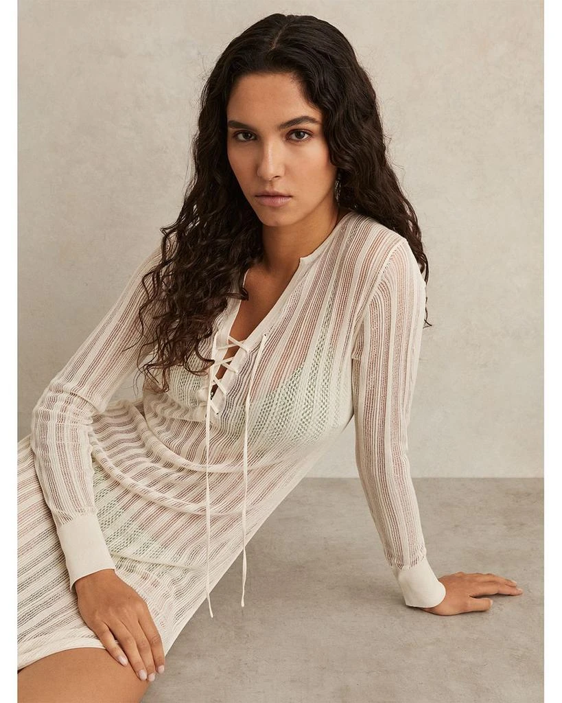 REISS Samantha Sheer Knit Dress 4
