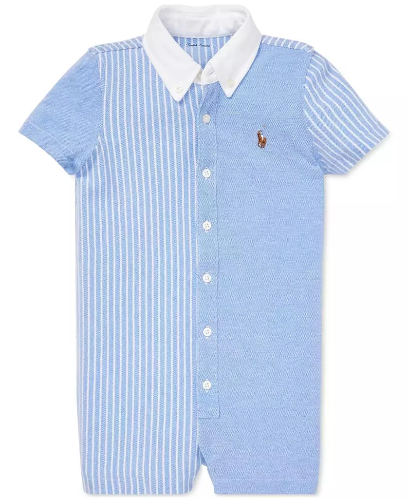 Ralph Lauren Baby Boys Knit Oxford Cotton Shortall