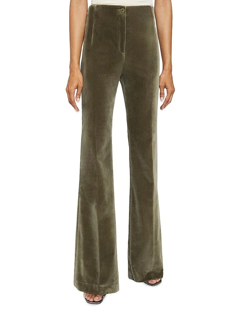 Santorelli Velvet High-Waist Flared Pants 3