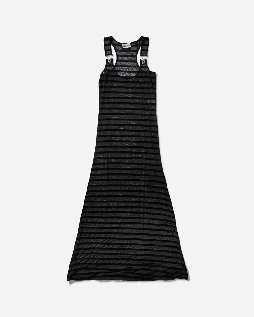 Jean Paul Gaultier Women's Striped Mesh Long Dress Black 1