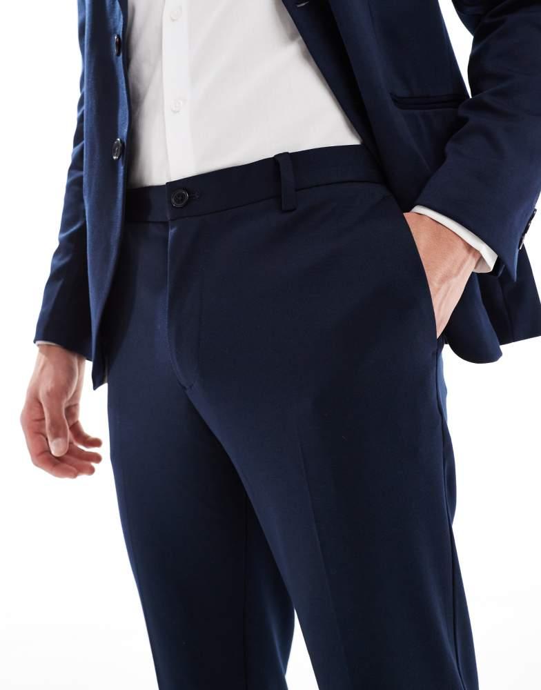 Jack & Jones Jack & Jones slim fit jersey suit trouser in navy